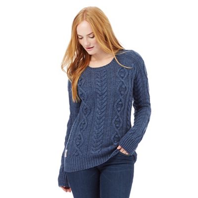 Mid blue cable knit jumper